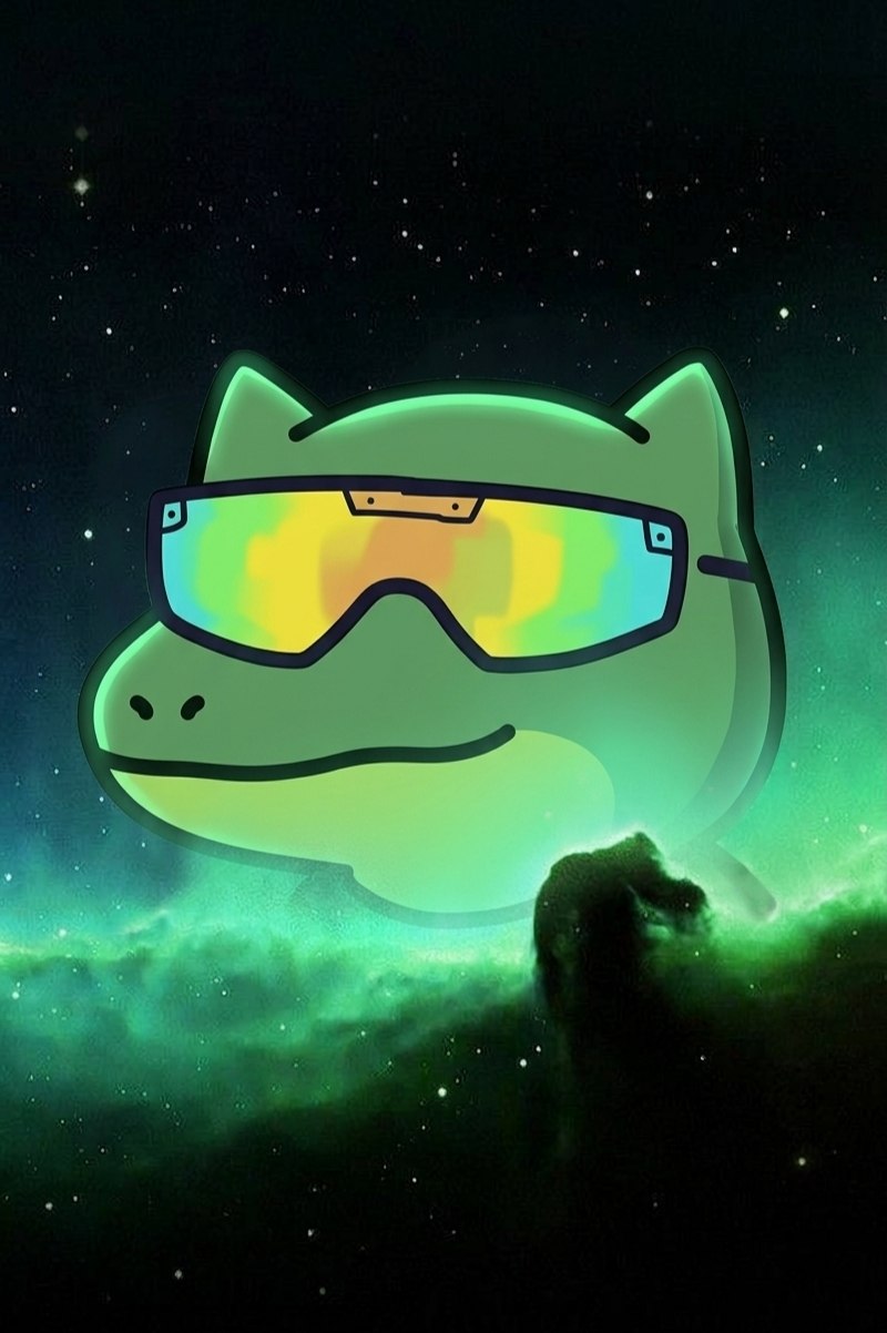 TEK the dinosaur in a classic mugshot pose